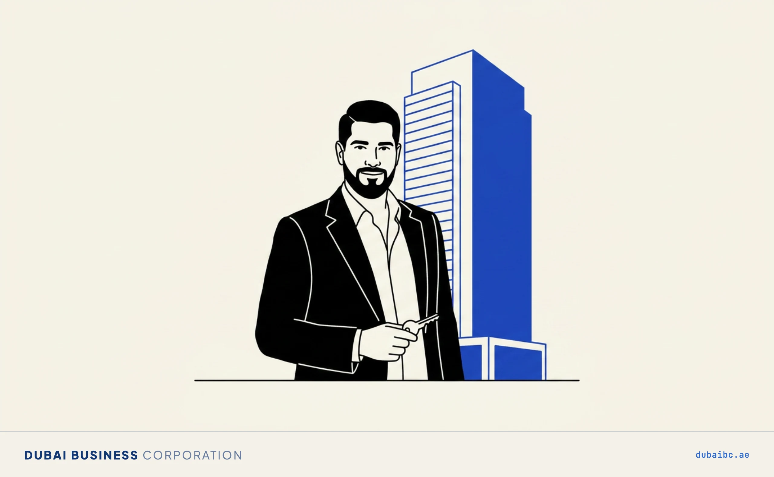 Ali before an office building, the premises question