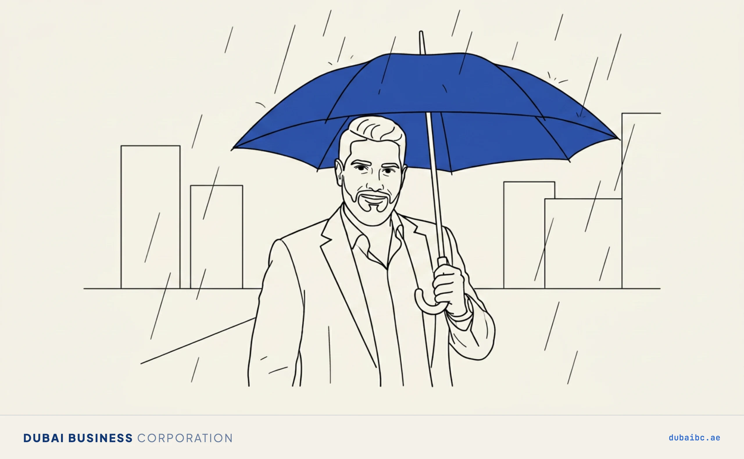 Ali shelters under an umbrella during the grace period.