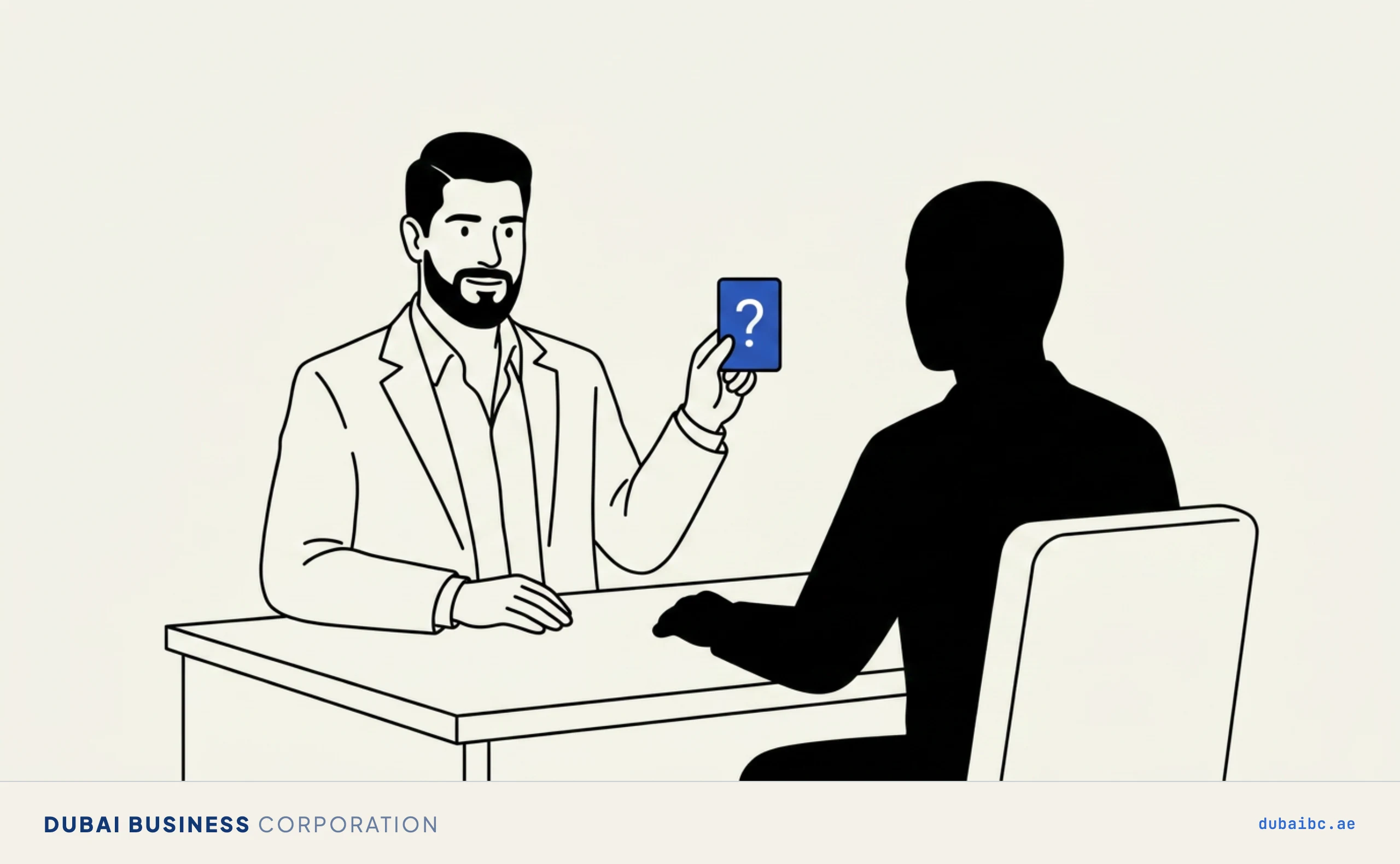 Ali holding a question card, five questions to ask a bank
