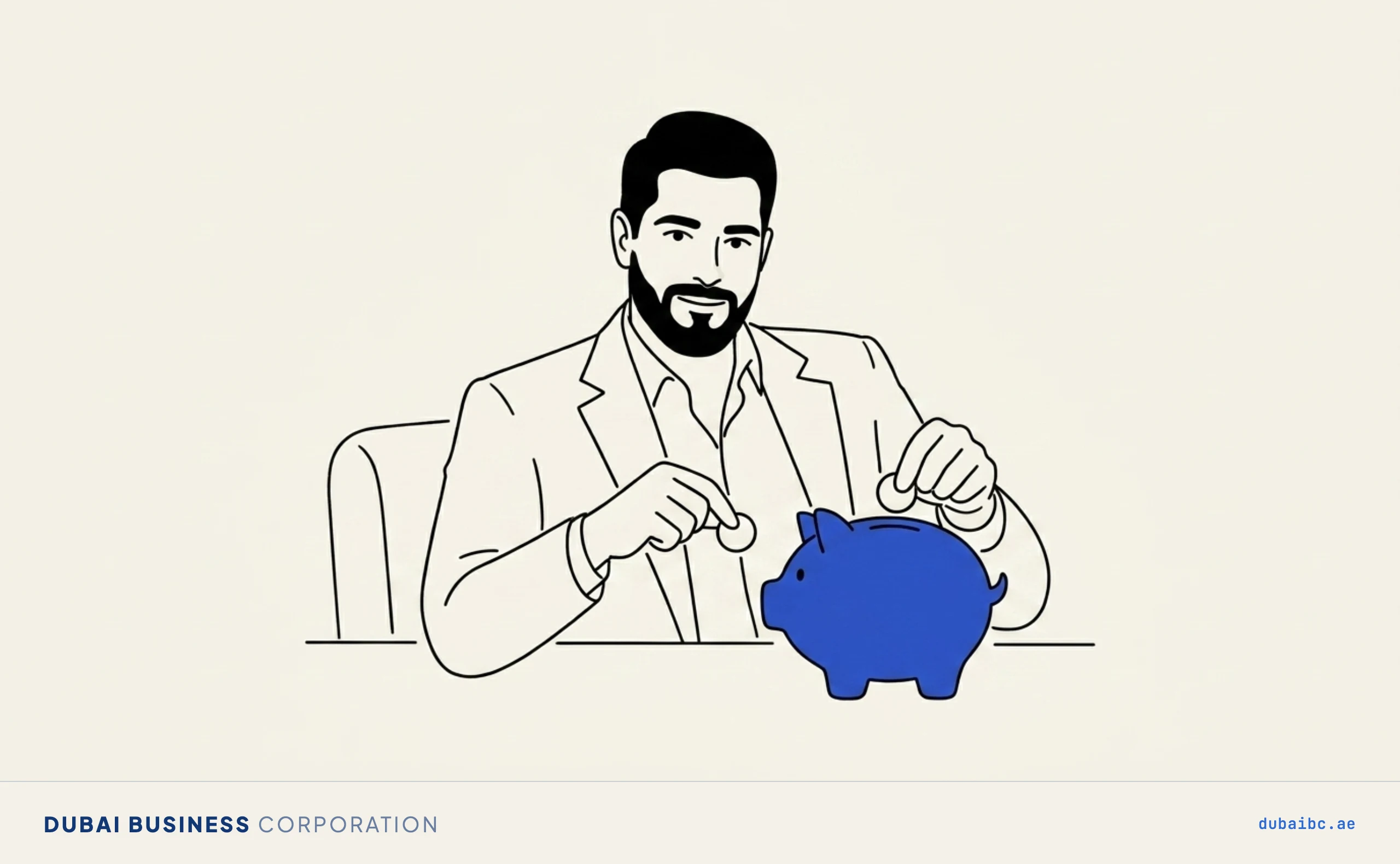 Ali saves a coin into a piggy bank.