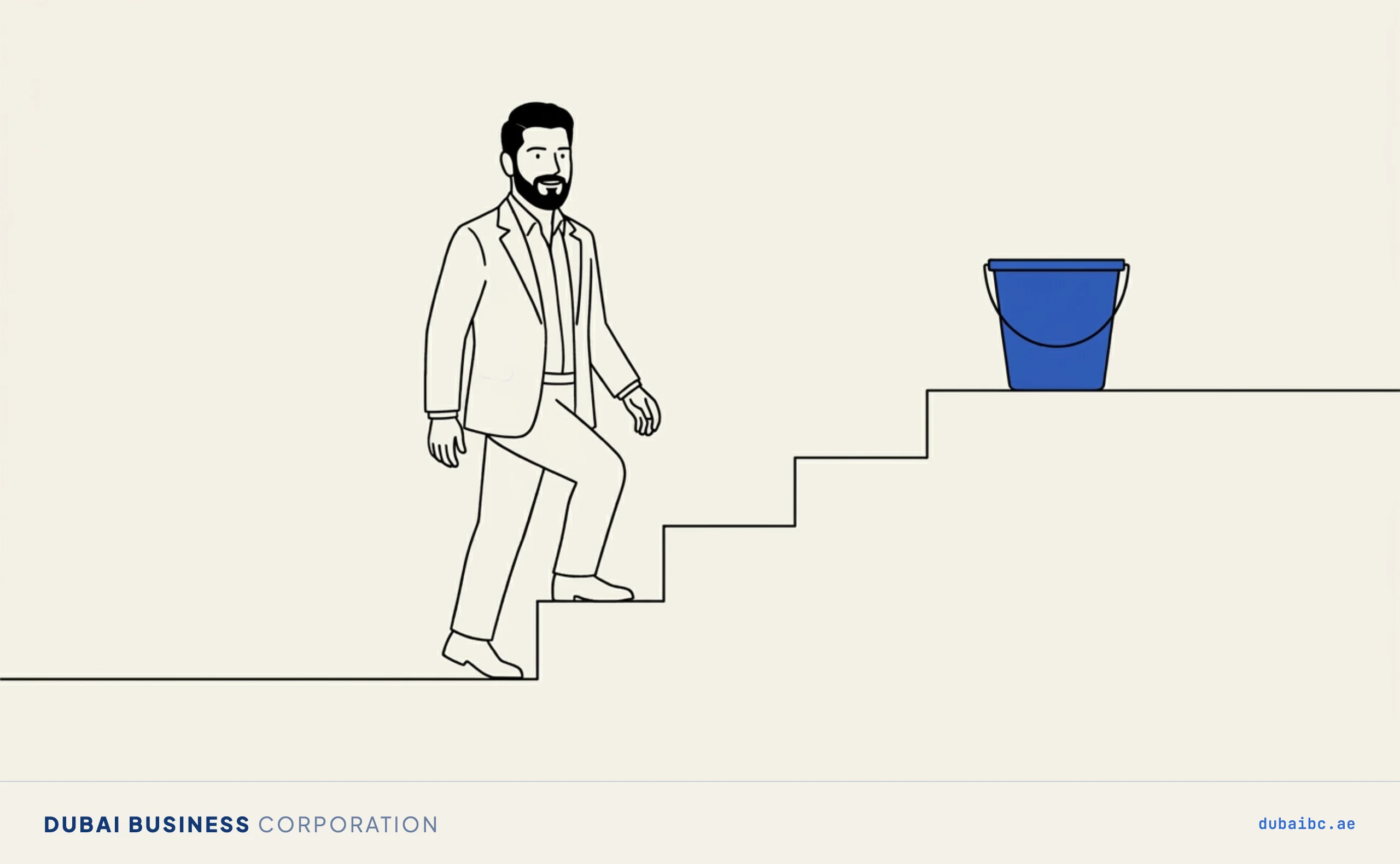 Ali on a stepped path, starting a cleaning company