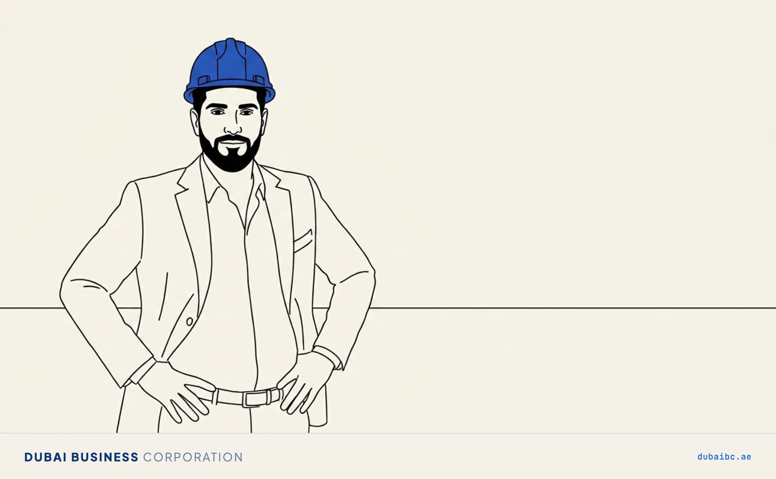 Ali wears a hard hat for construction.