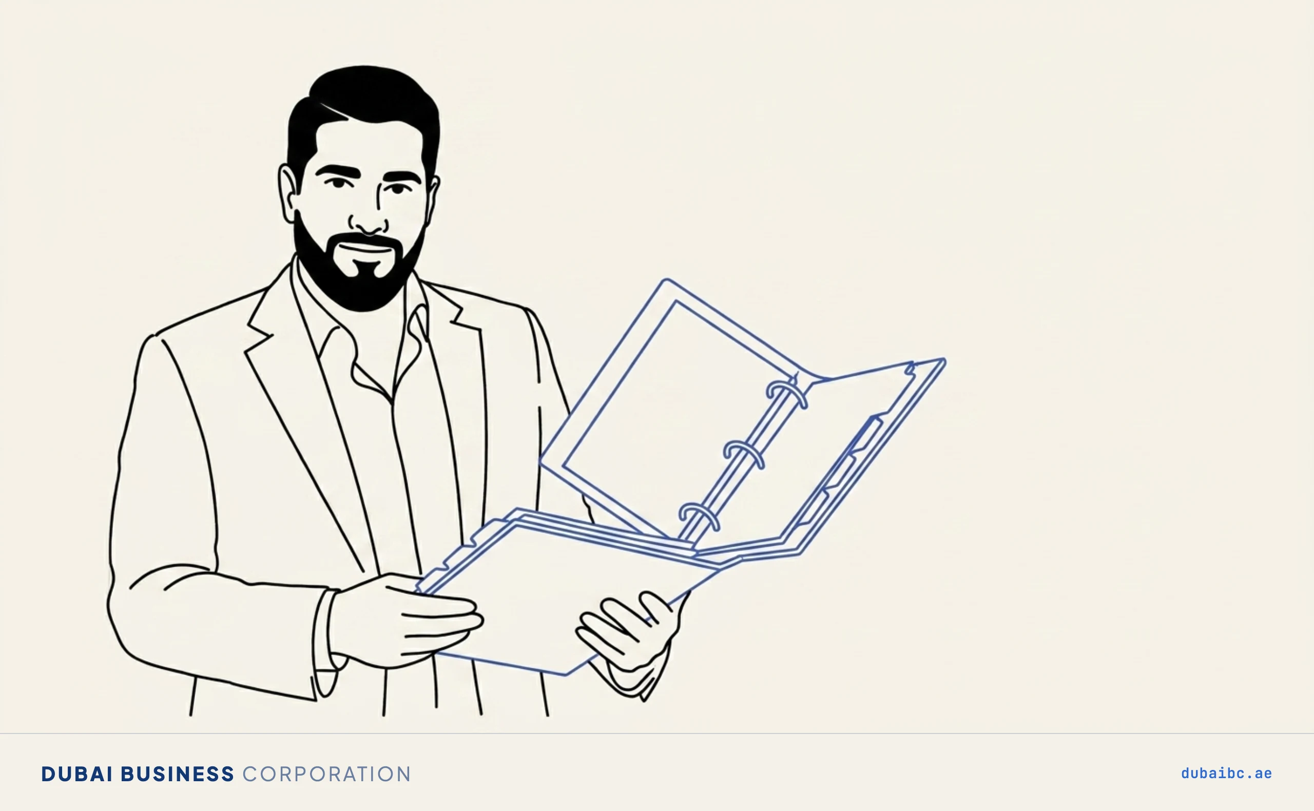Ali holds a binder, the compliance calendar.