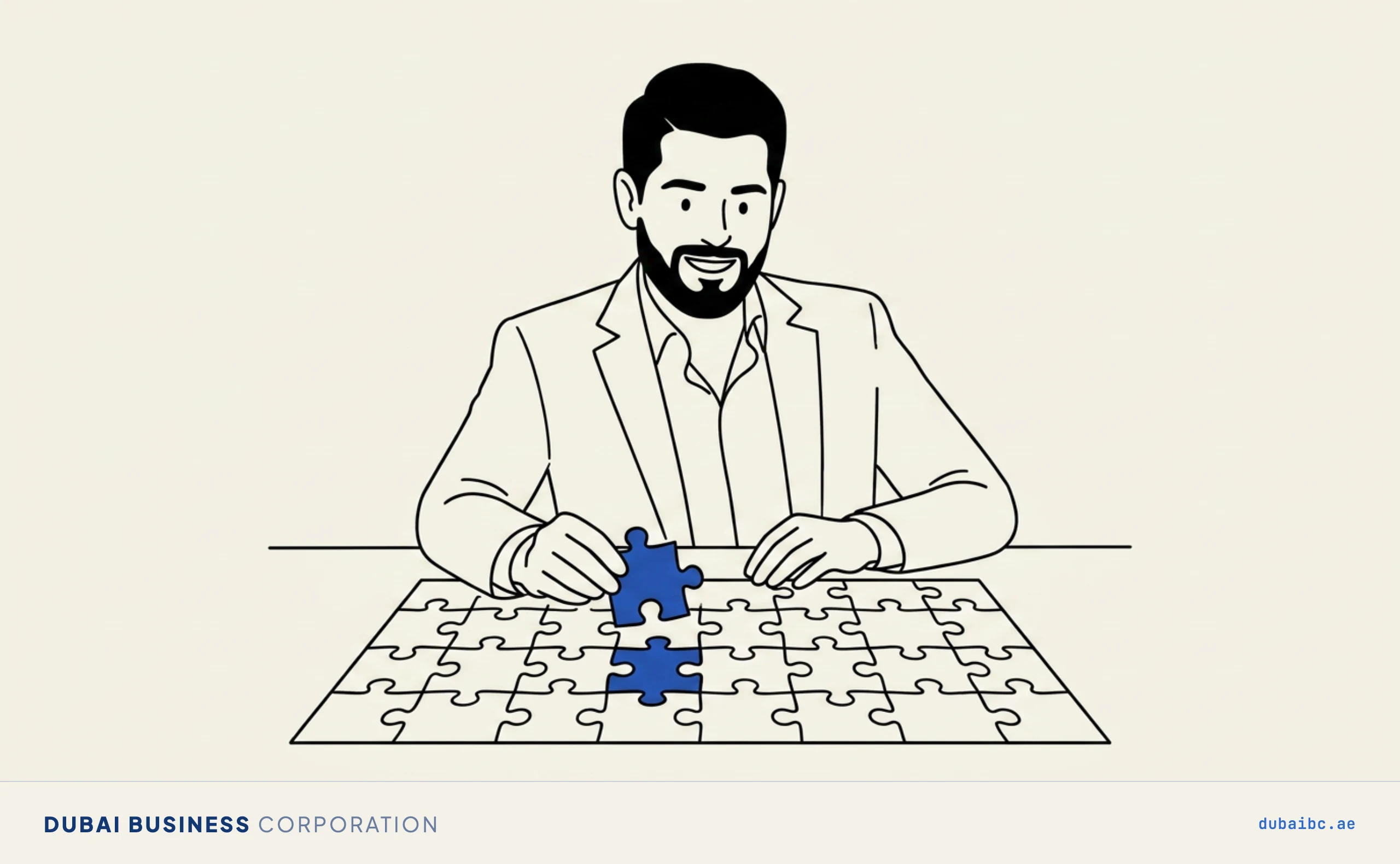 Ali fitting a puzzle piece, who DAFZA suits