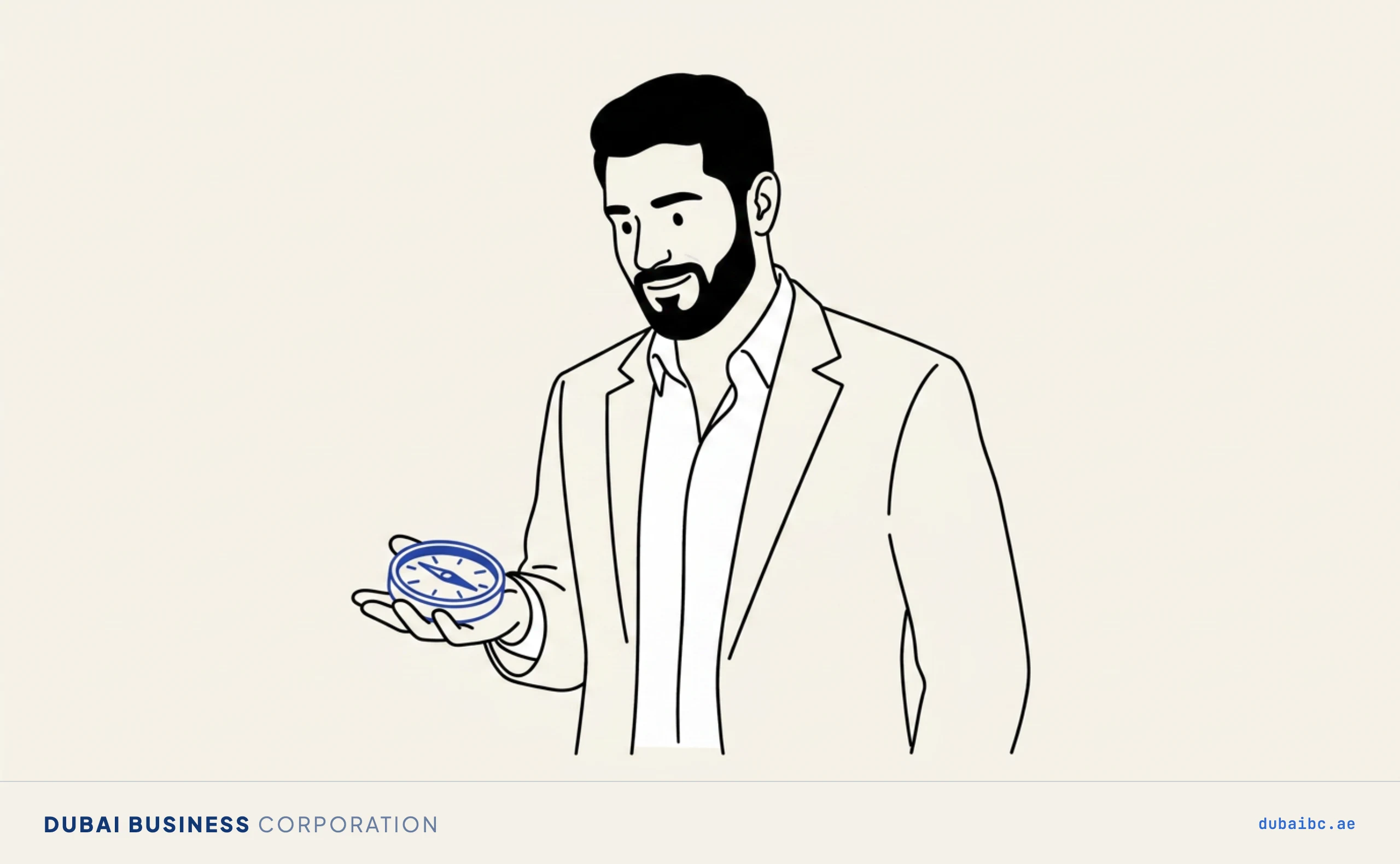 Ali reads a compass, where banking heads.