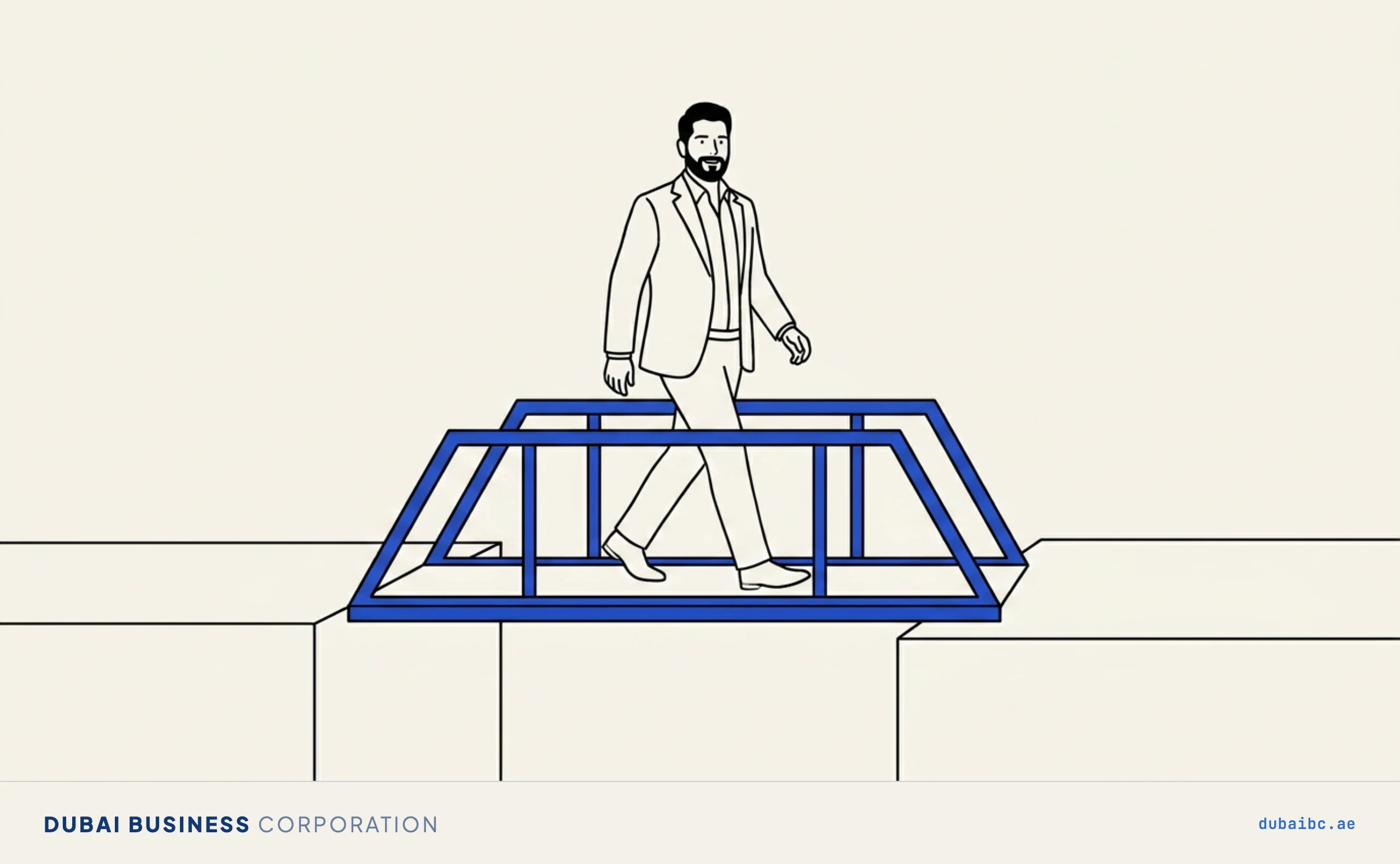 Ali crosses a bridge between two zones.