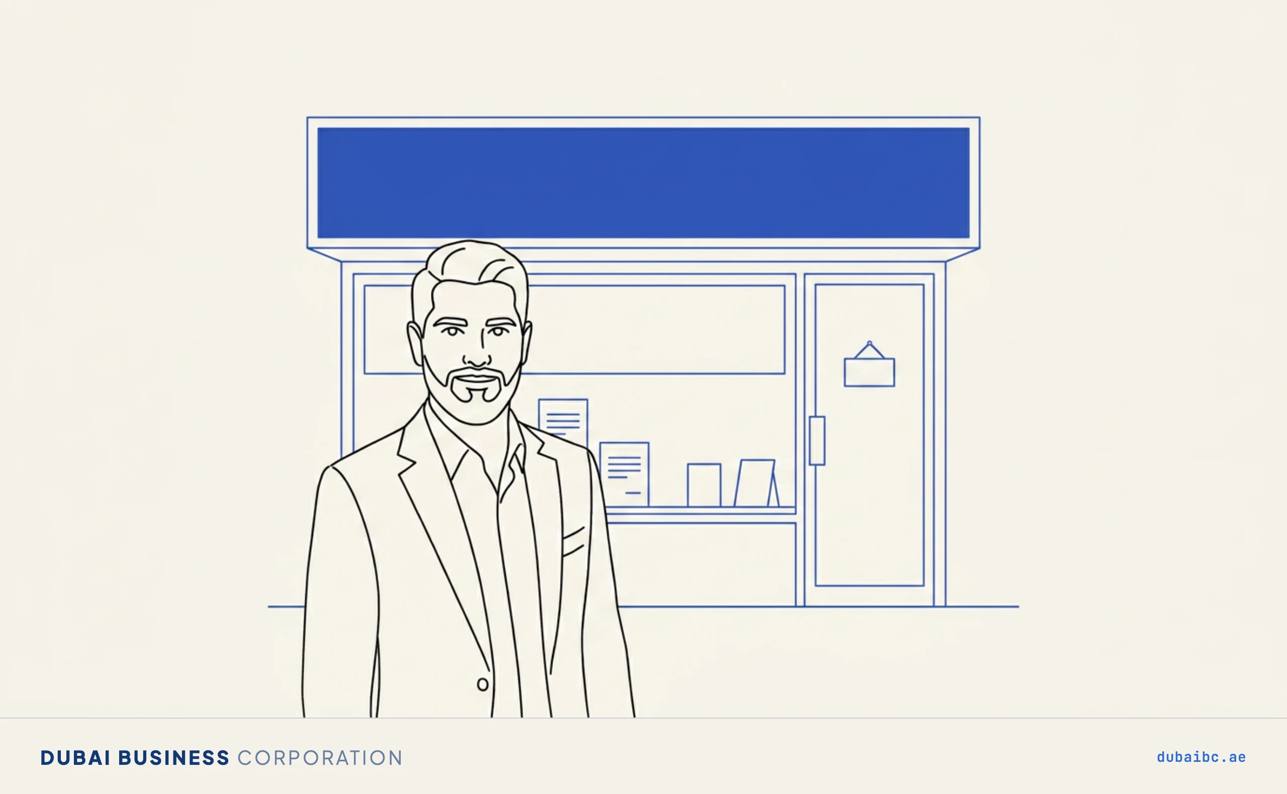 Ali before a shopfront, commercial premises and your licence