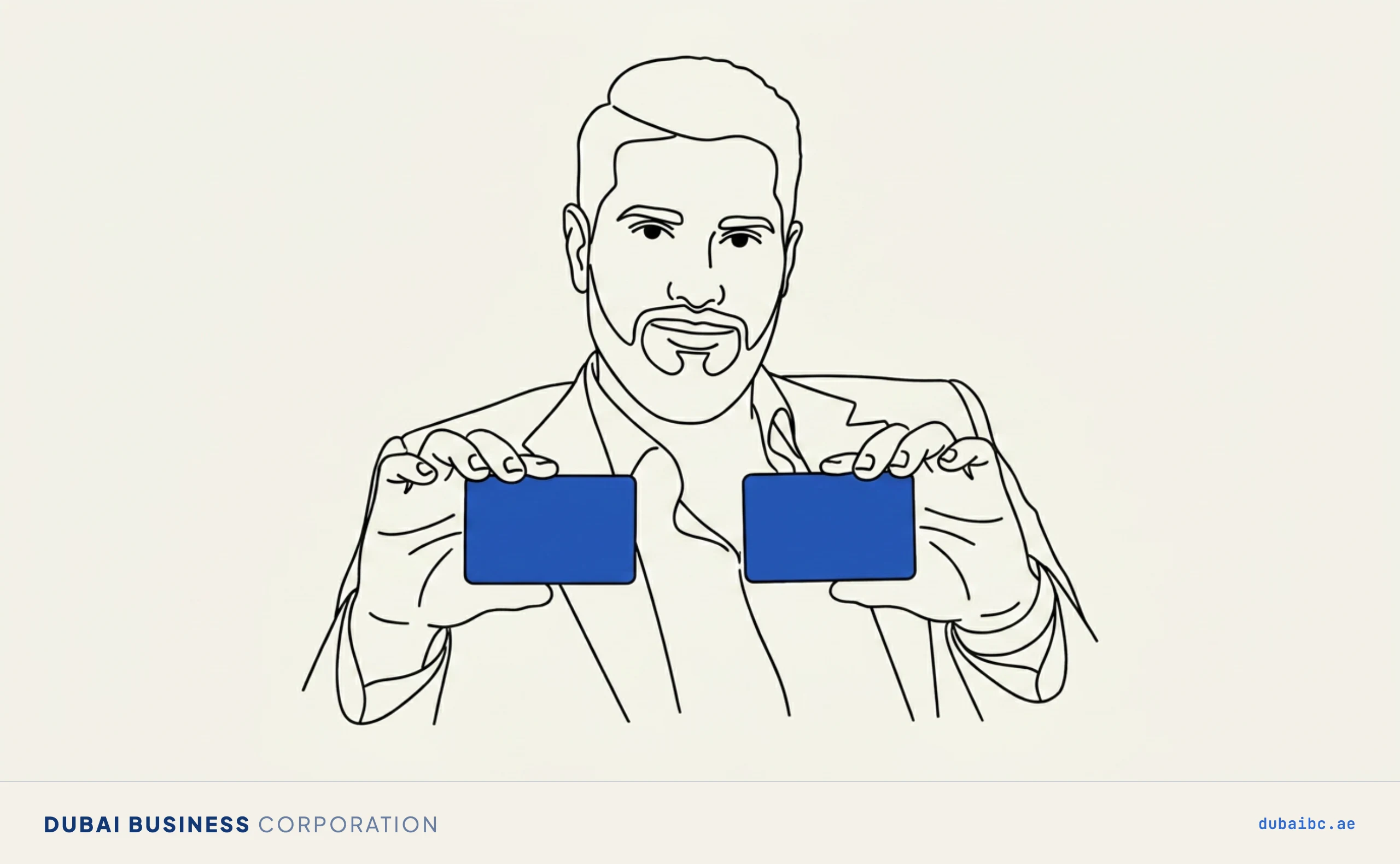Ali holding two cards, the two establishment documents