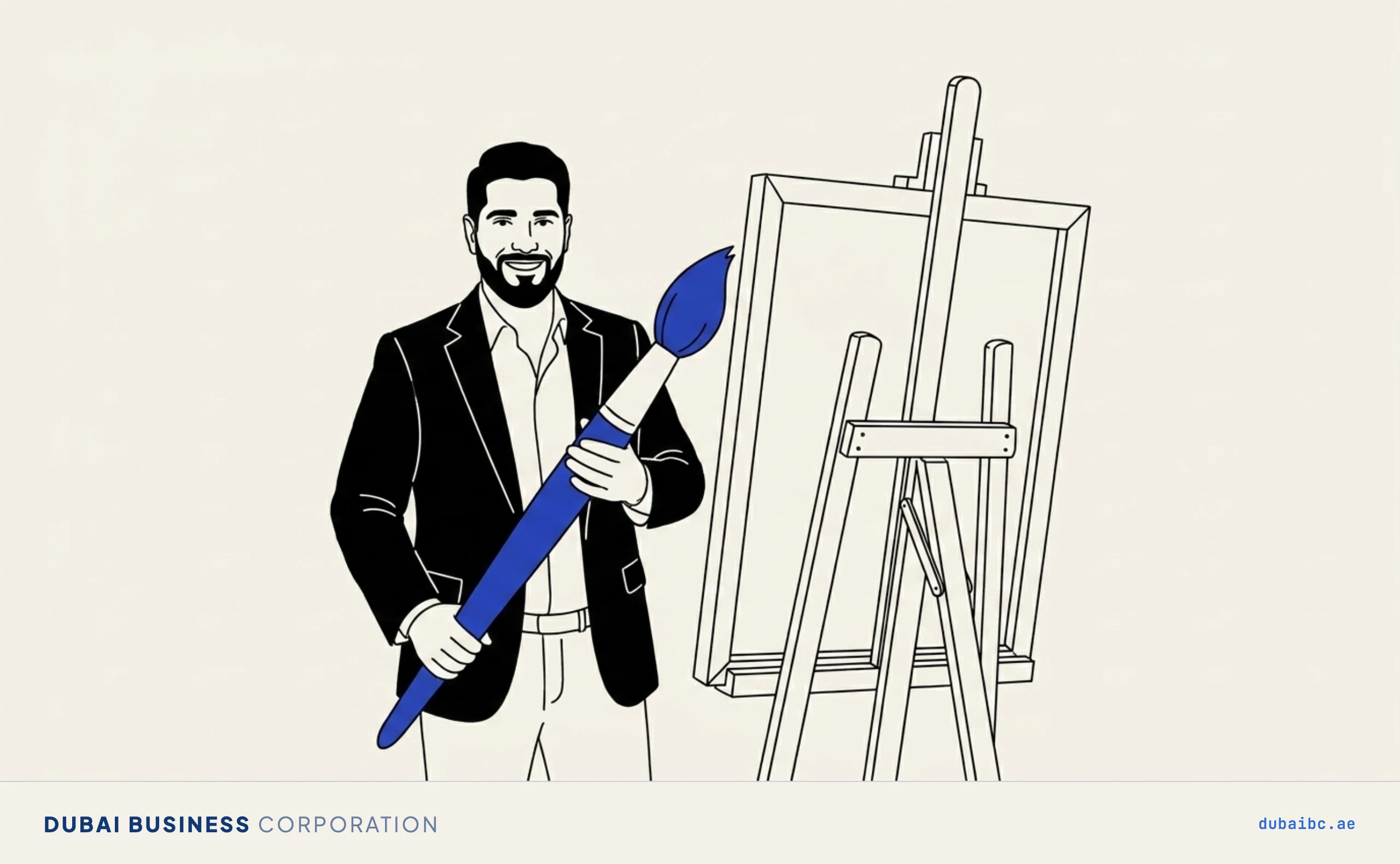 Ali with a paintbrush, Fujairah Creative City for media