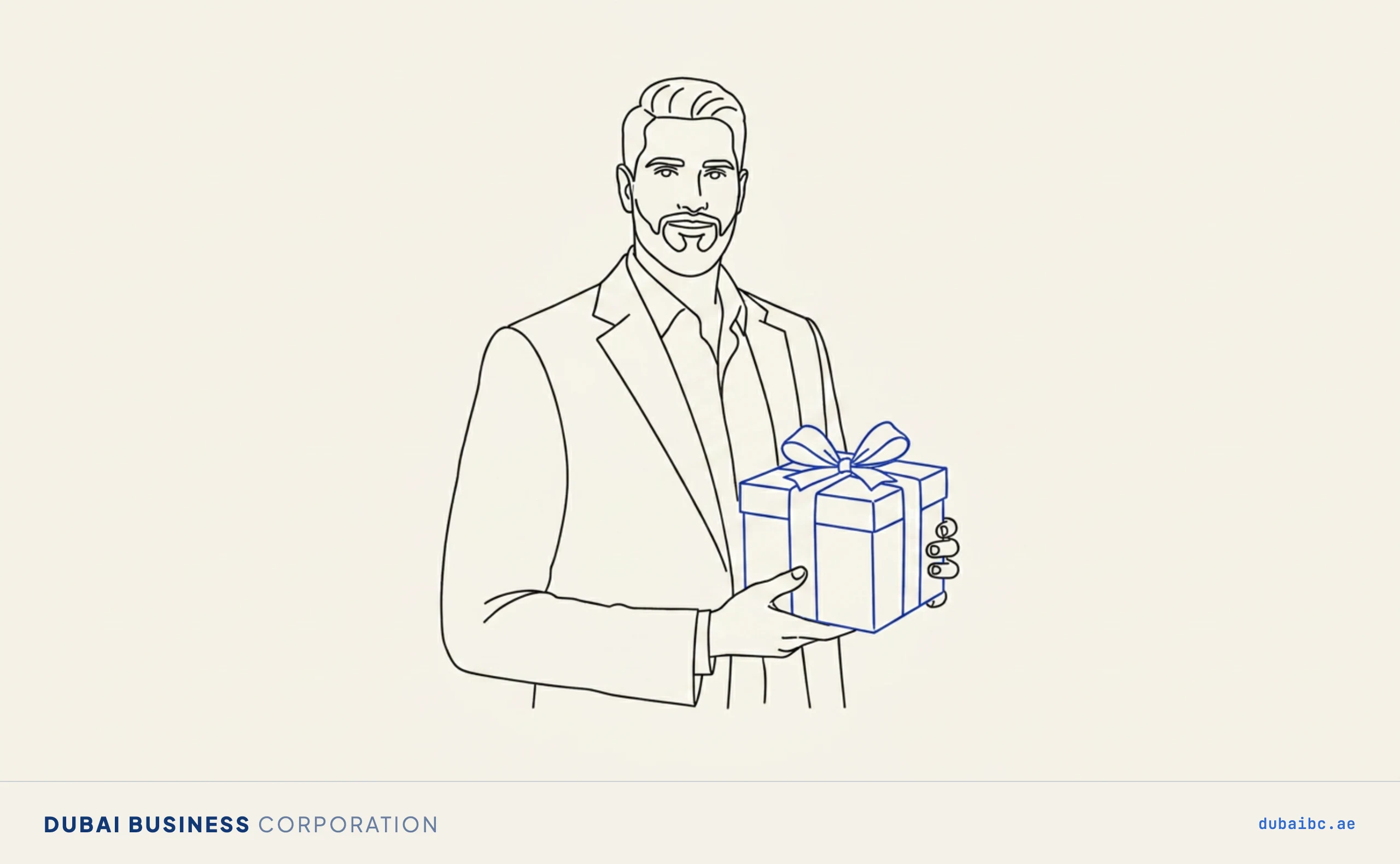 Ali holds a gift box, gratuity.