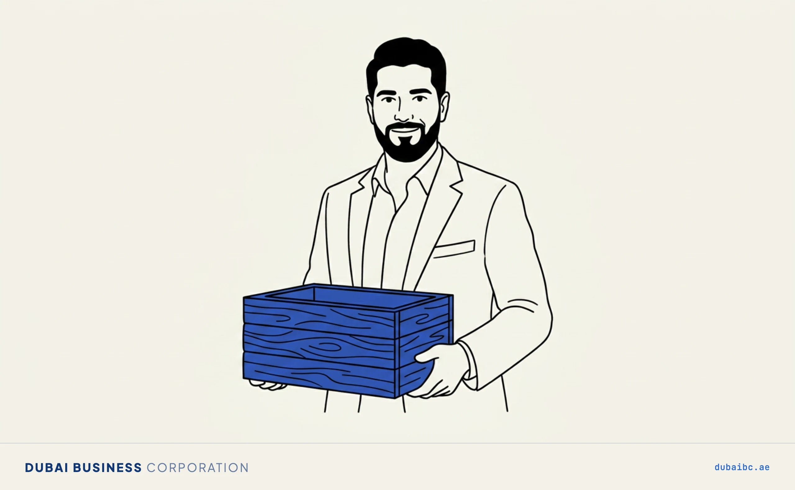 Ali holds a crate, import export licence.
