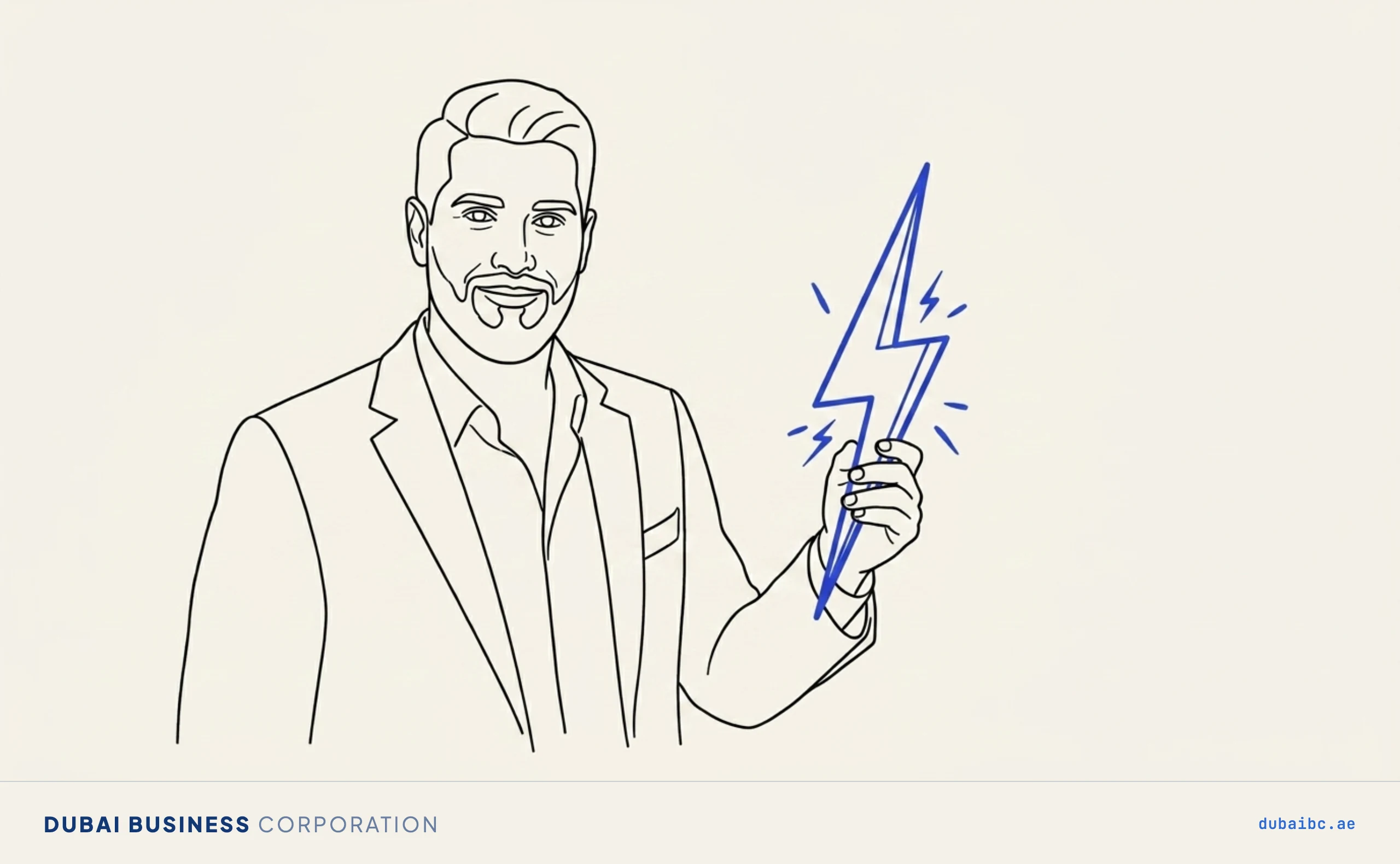 Ali holds a lightning bolt, an instant licence.