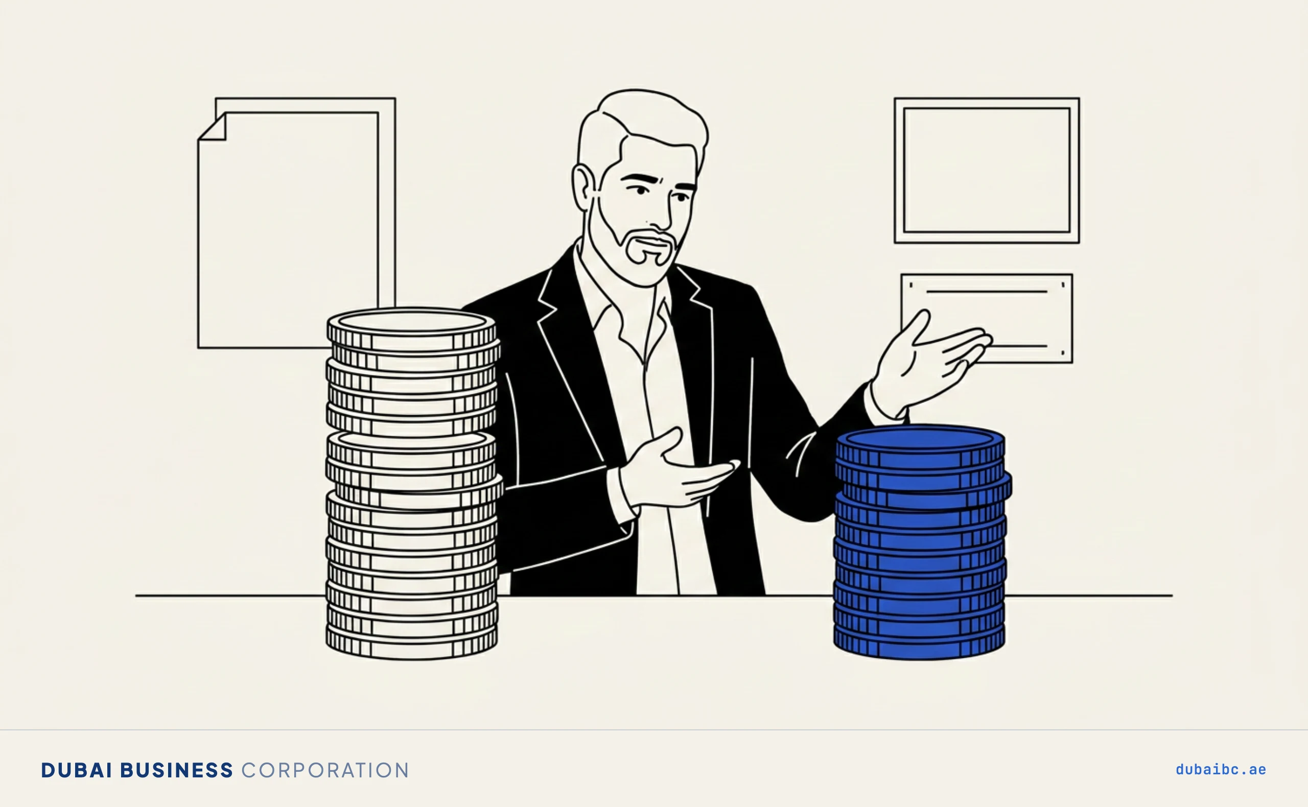 Ali comparing coin stacks, where cost differs