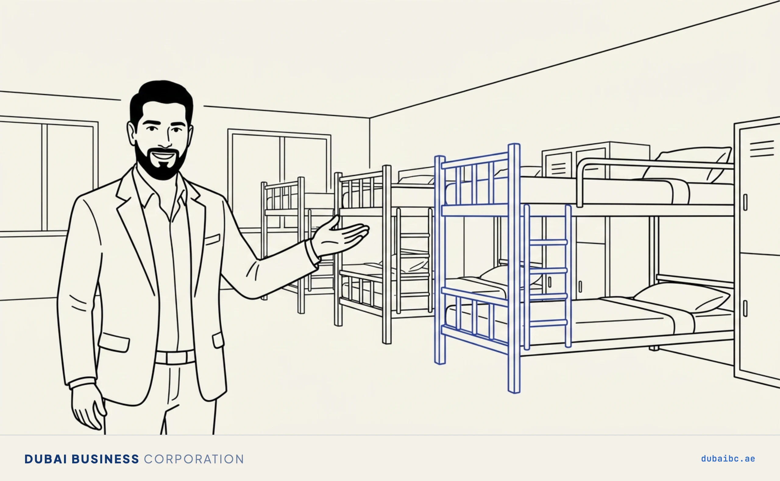 Ali presenting a clean licensed labour accommodation dormitory
