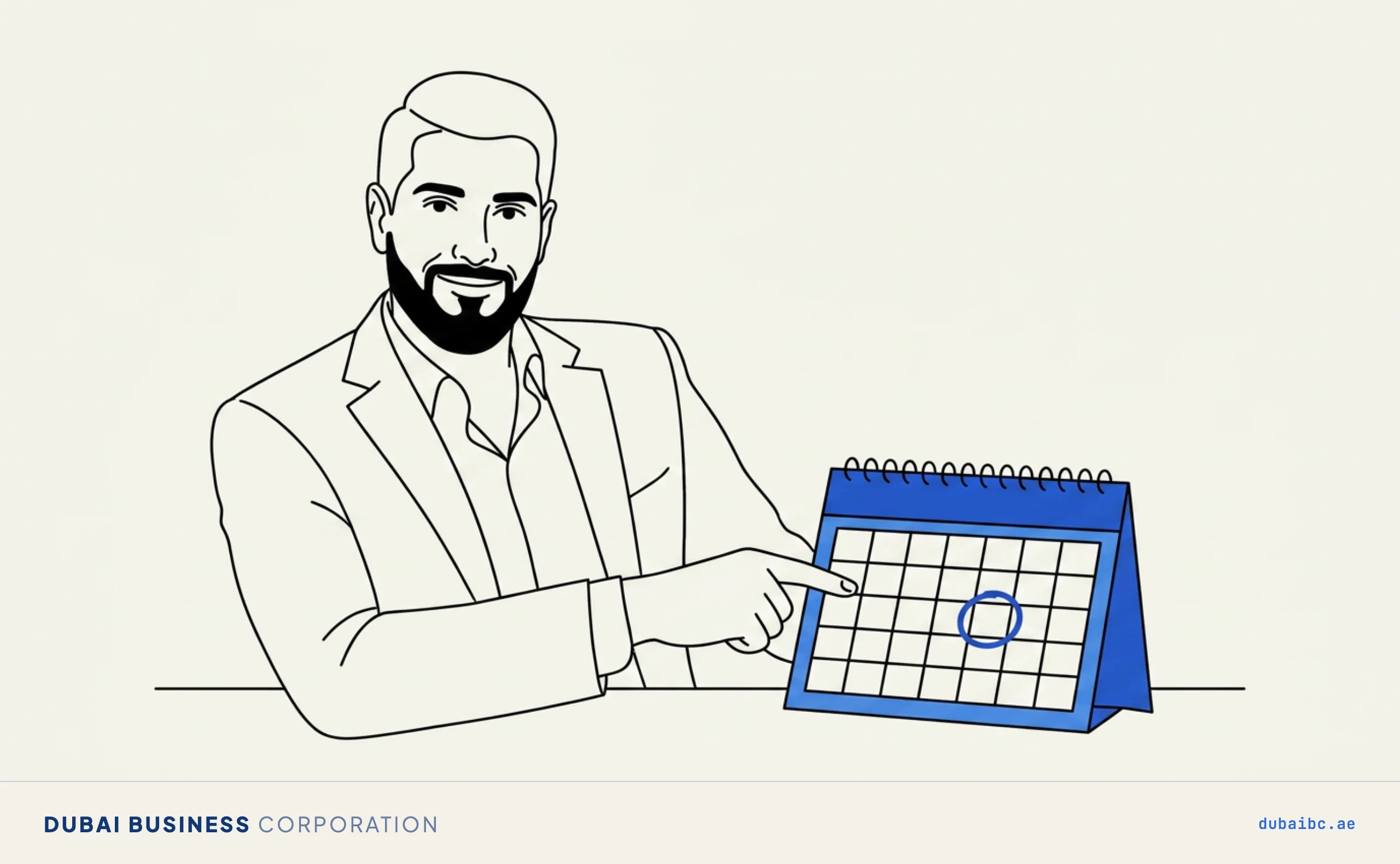 Ali at a calendar, contracts are fixed-term