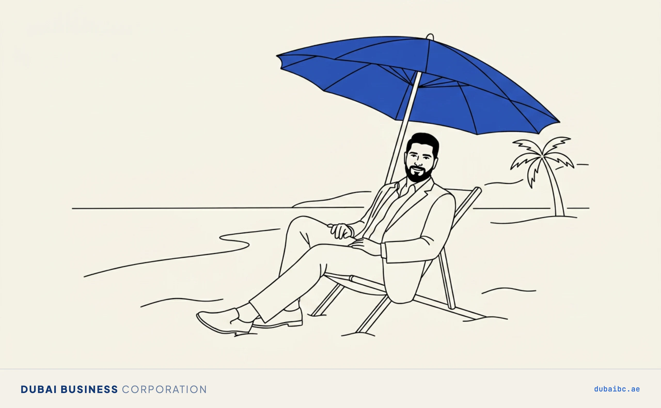 Ali under a beach umbrella, leave entitlements