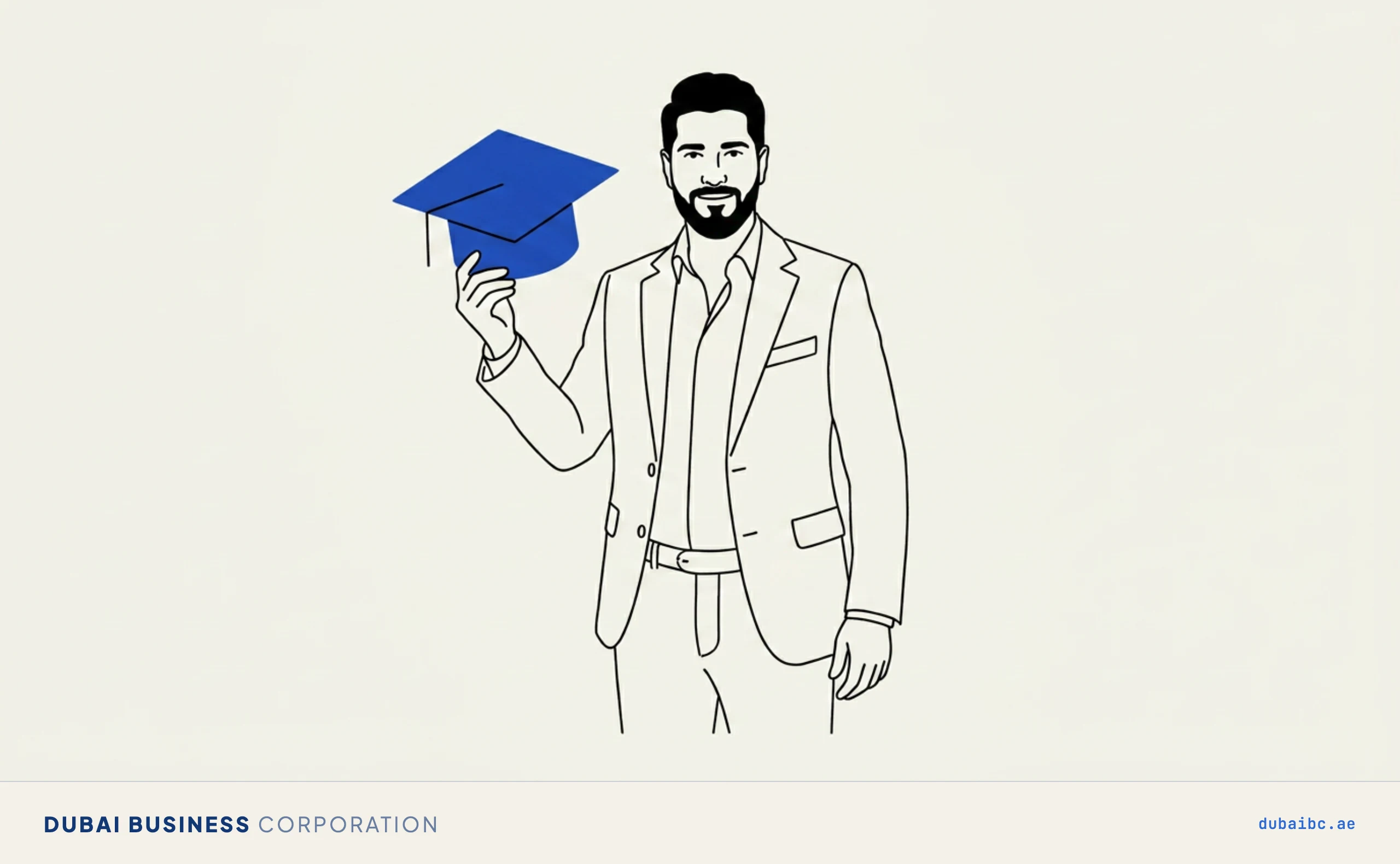 Ali with a graduation cap, the professional licence