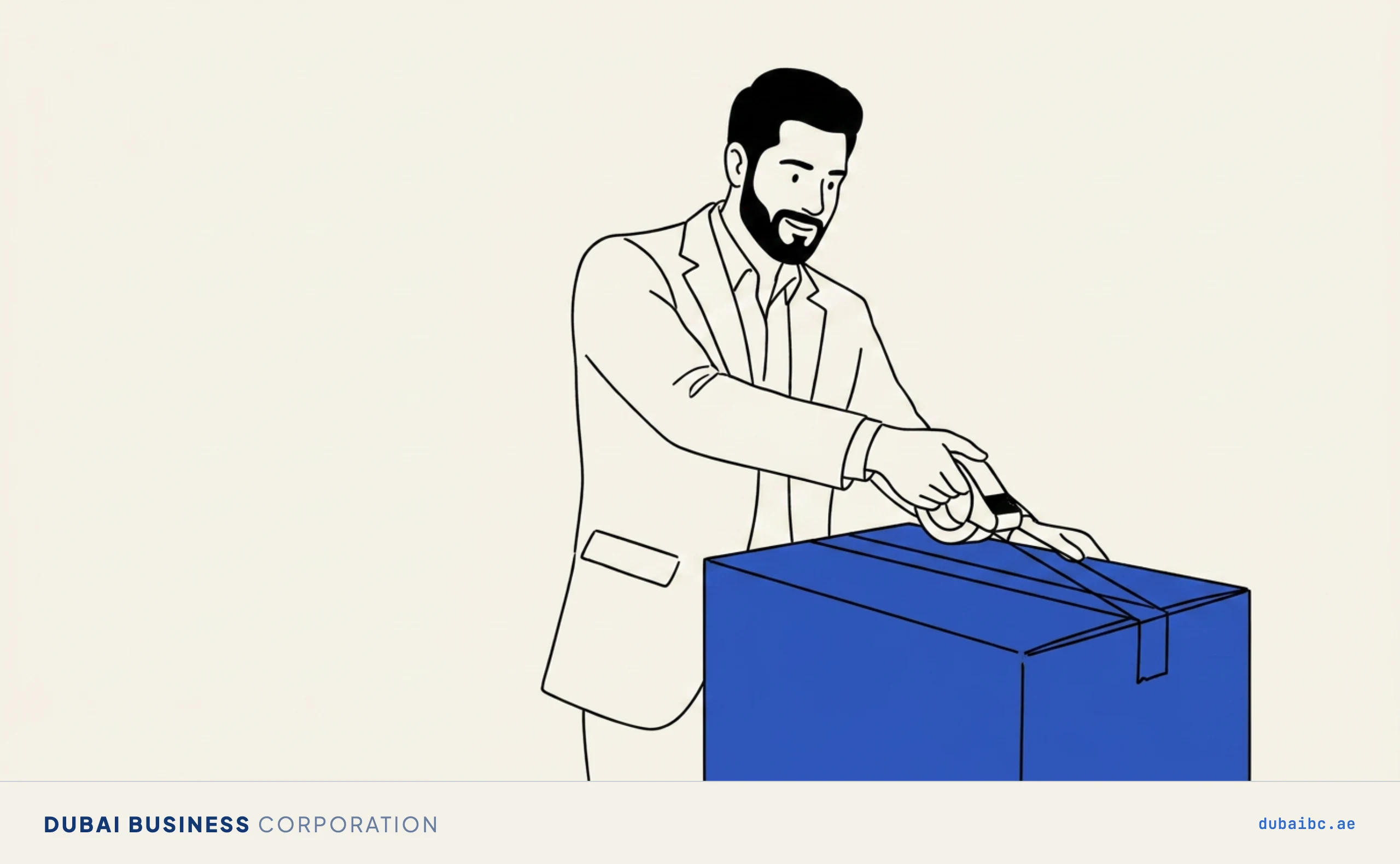 Ali seals a box, pre-liquidation.