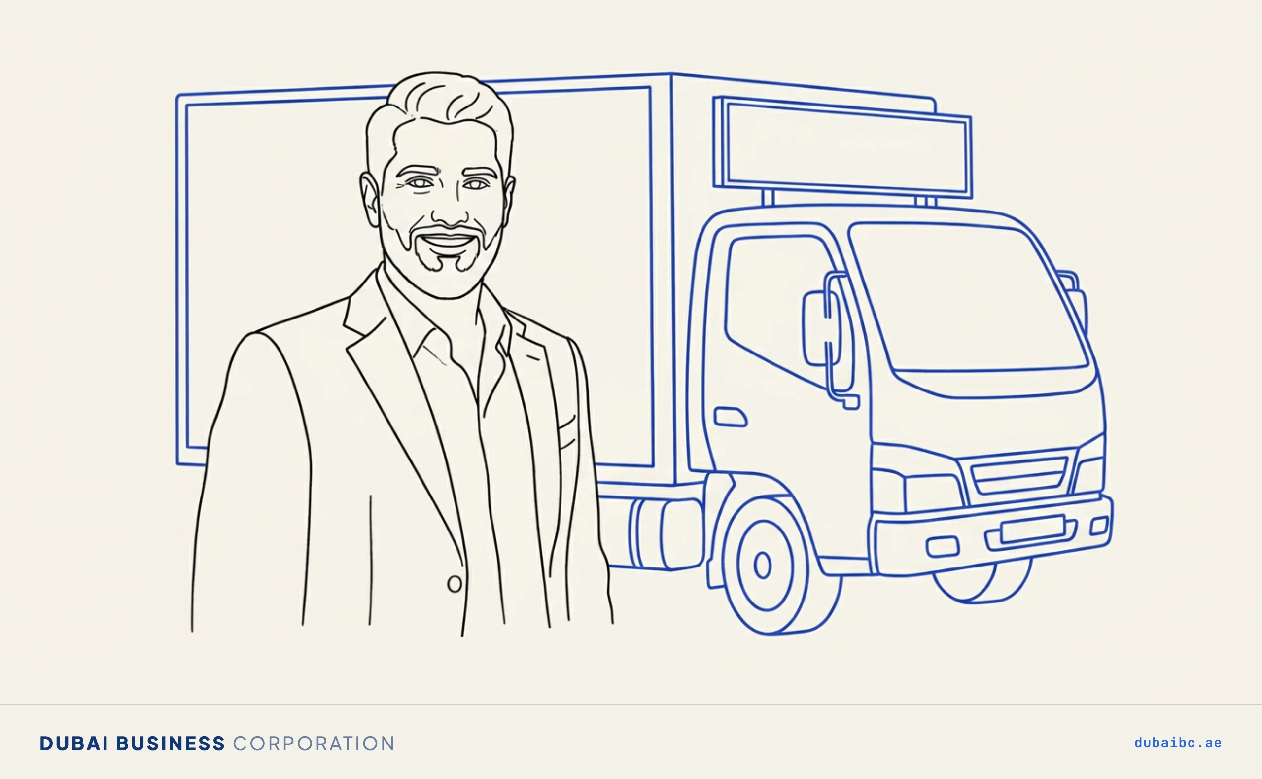 Ali by a truck, logistics licence.