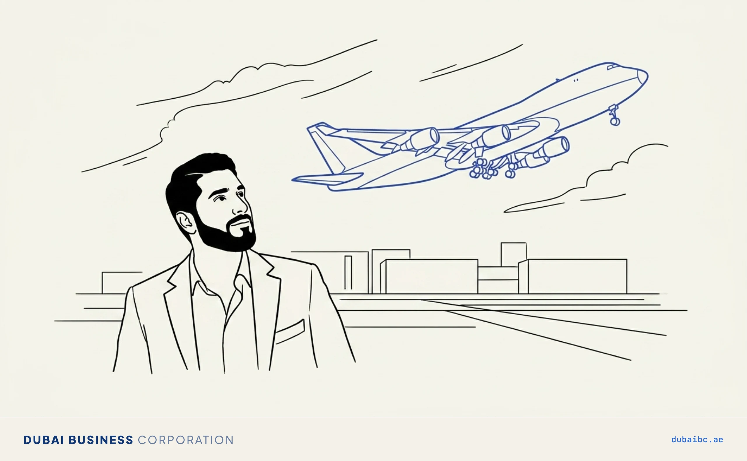 Ali watches a cargo plane, IATA air freight.