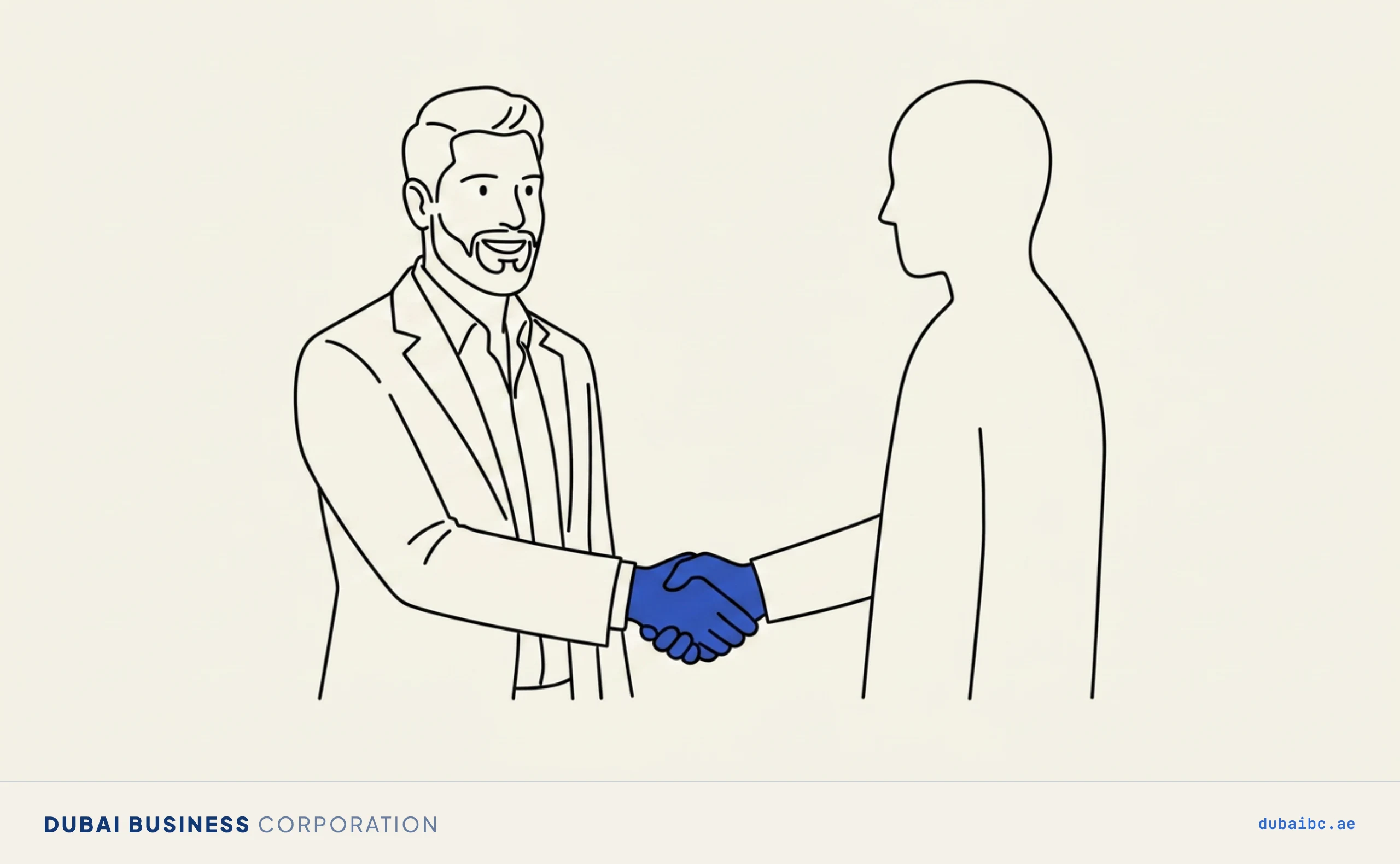 Ali shaking hands, service agent versus local partner