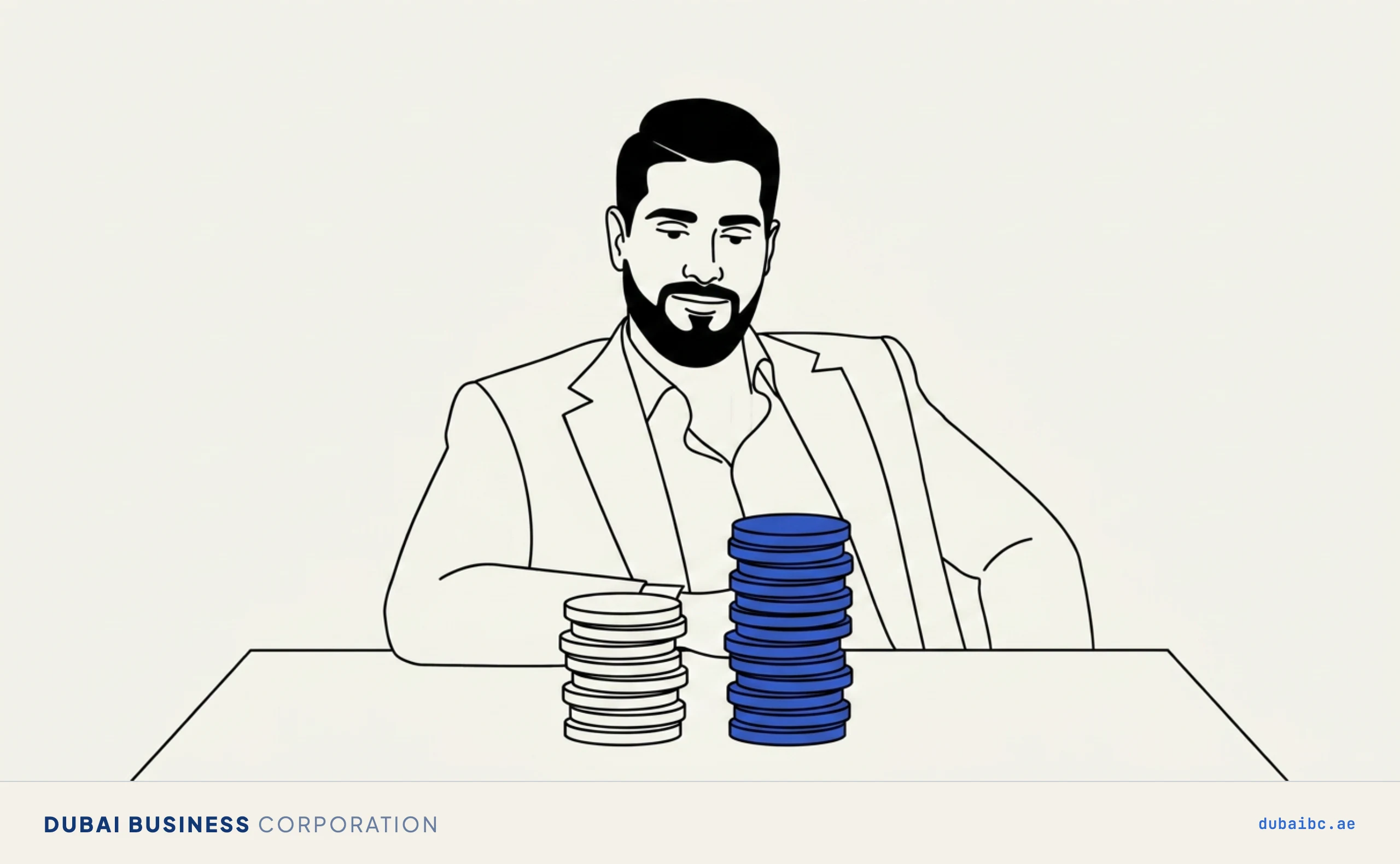 Ali comparing two coin stacks, offshore prices side by side