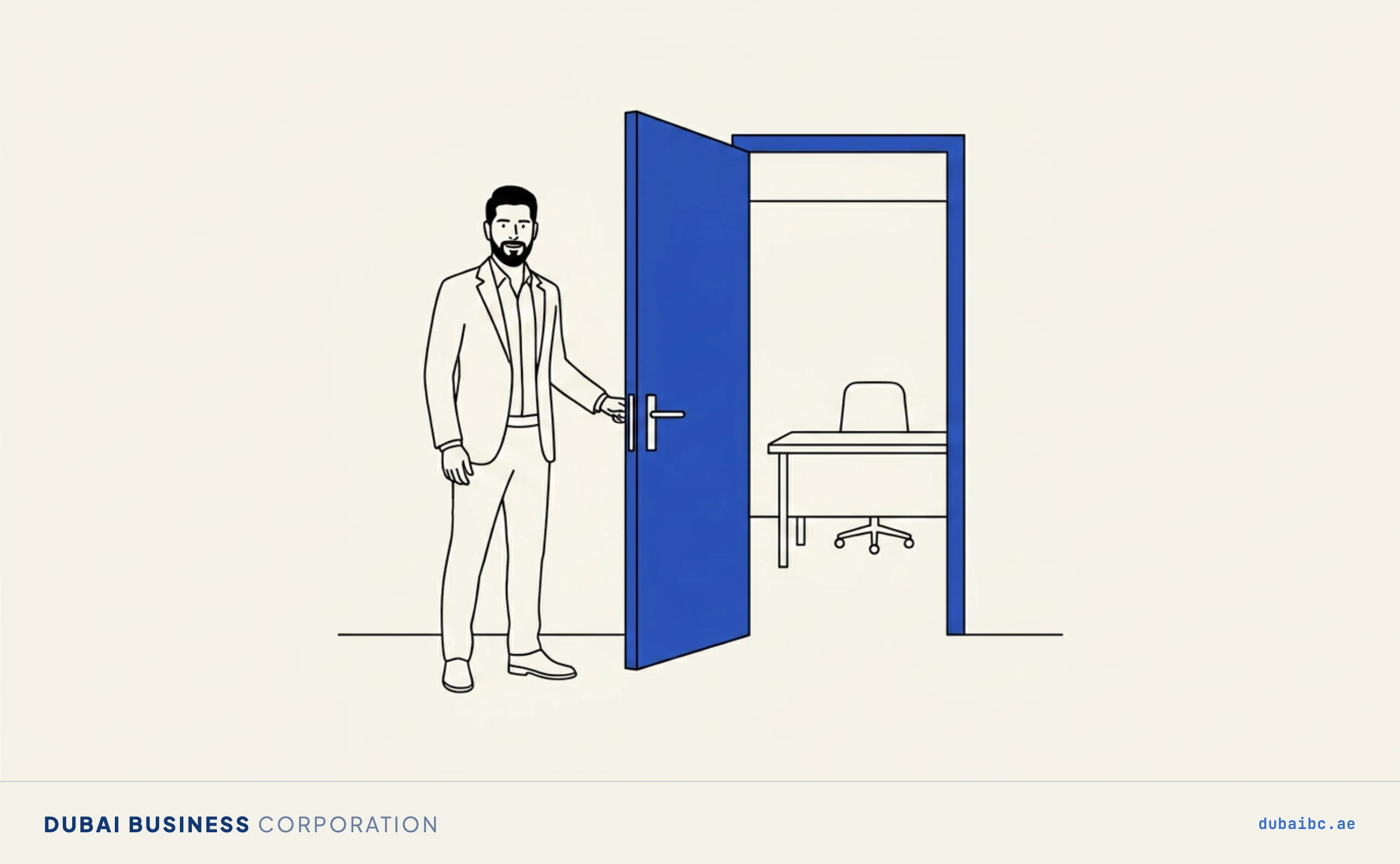 Ali opens an office door, a small dedicated room.