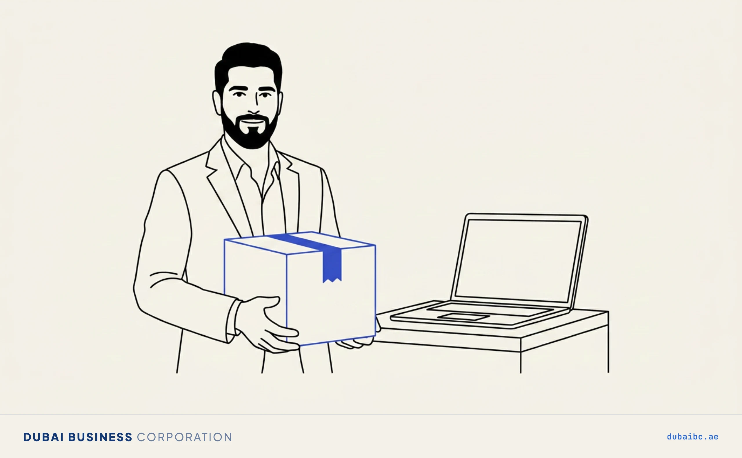 Ali holding a parcel, selling physical products online