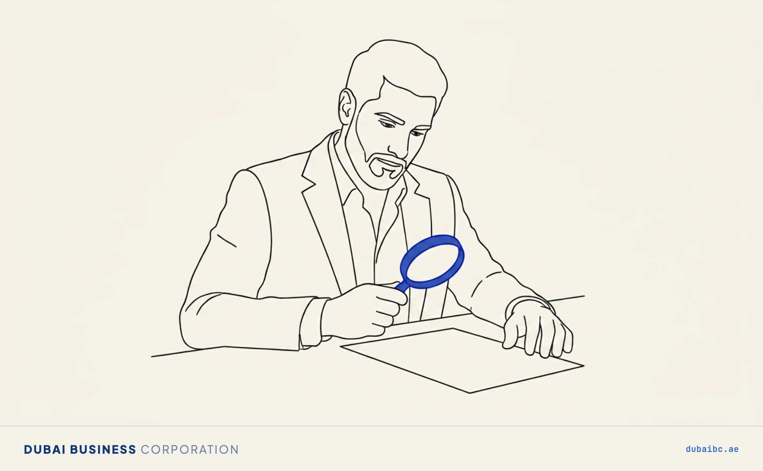 Ali with a magnifier over a statement, what a bank sees