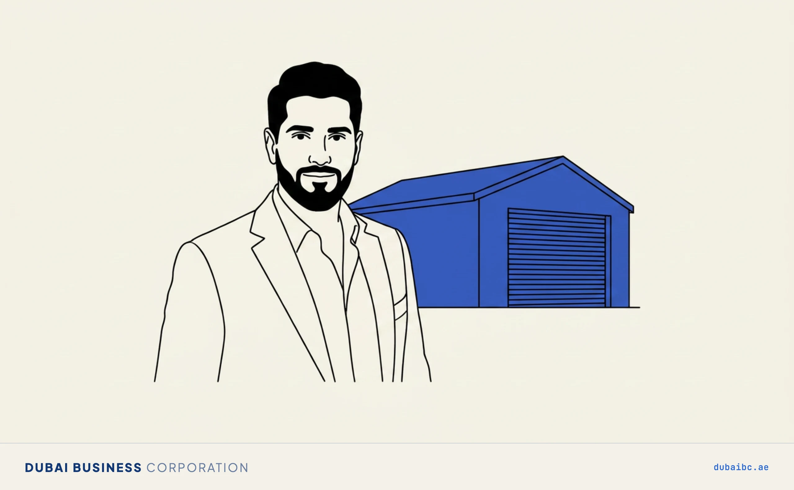 Ali by a warehouse, industrial licensing at RAKEZ