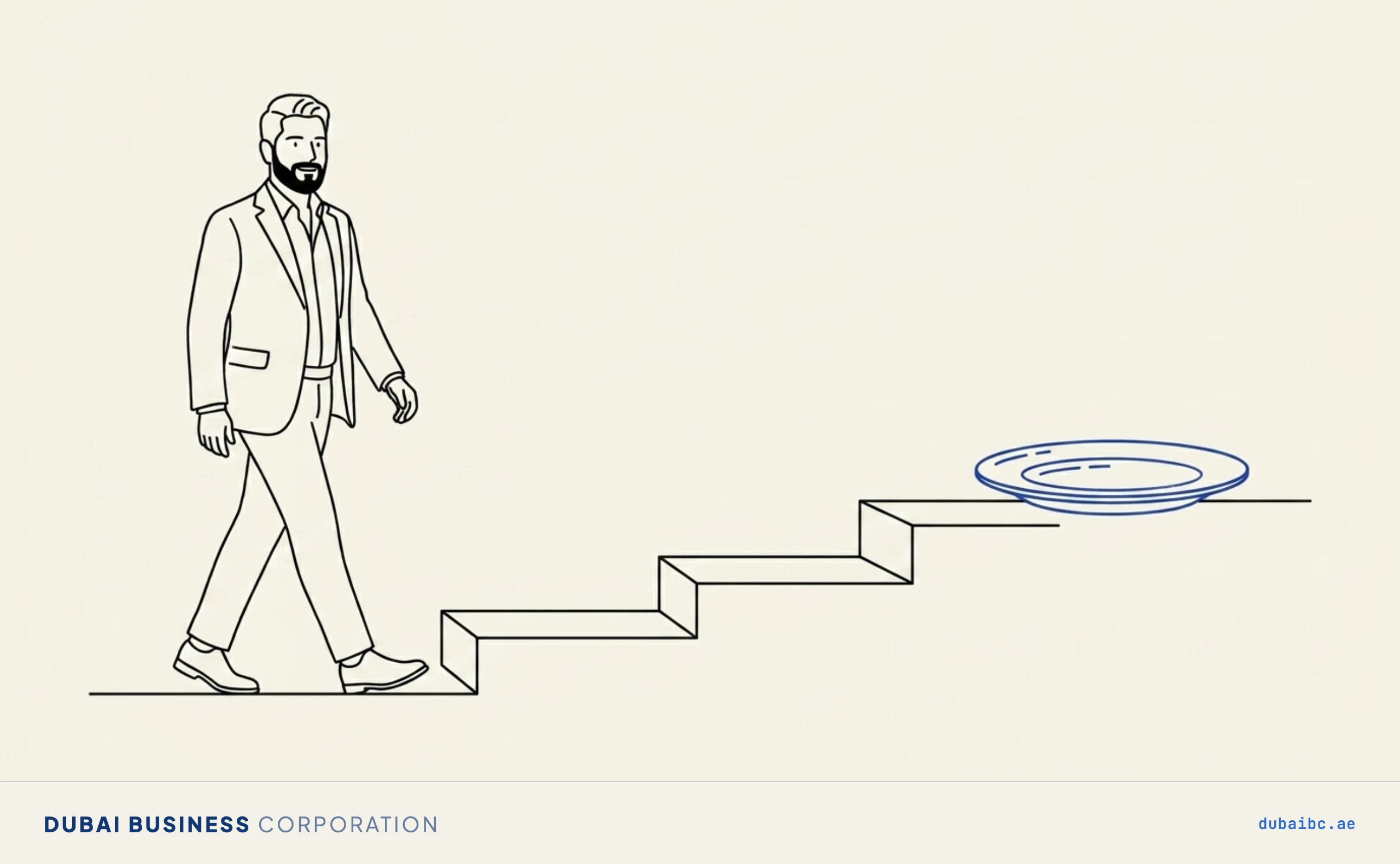 Ali on a stepped path, opening a restaurant