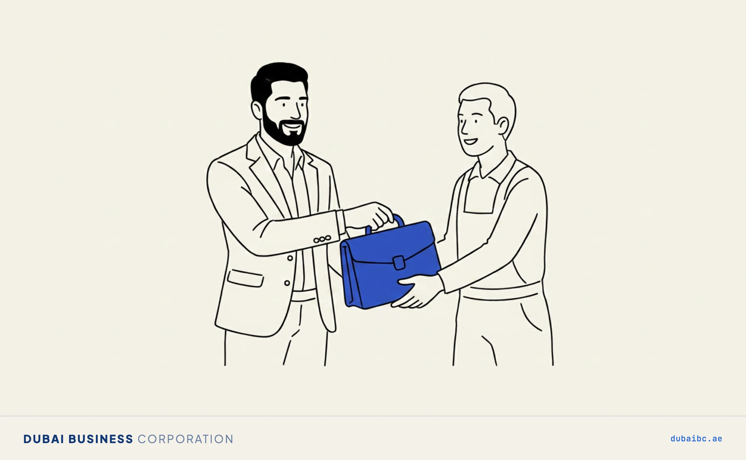 Ali hands over a briefcase to a PRO.