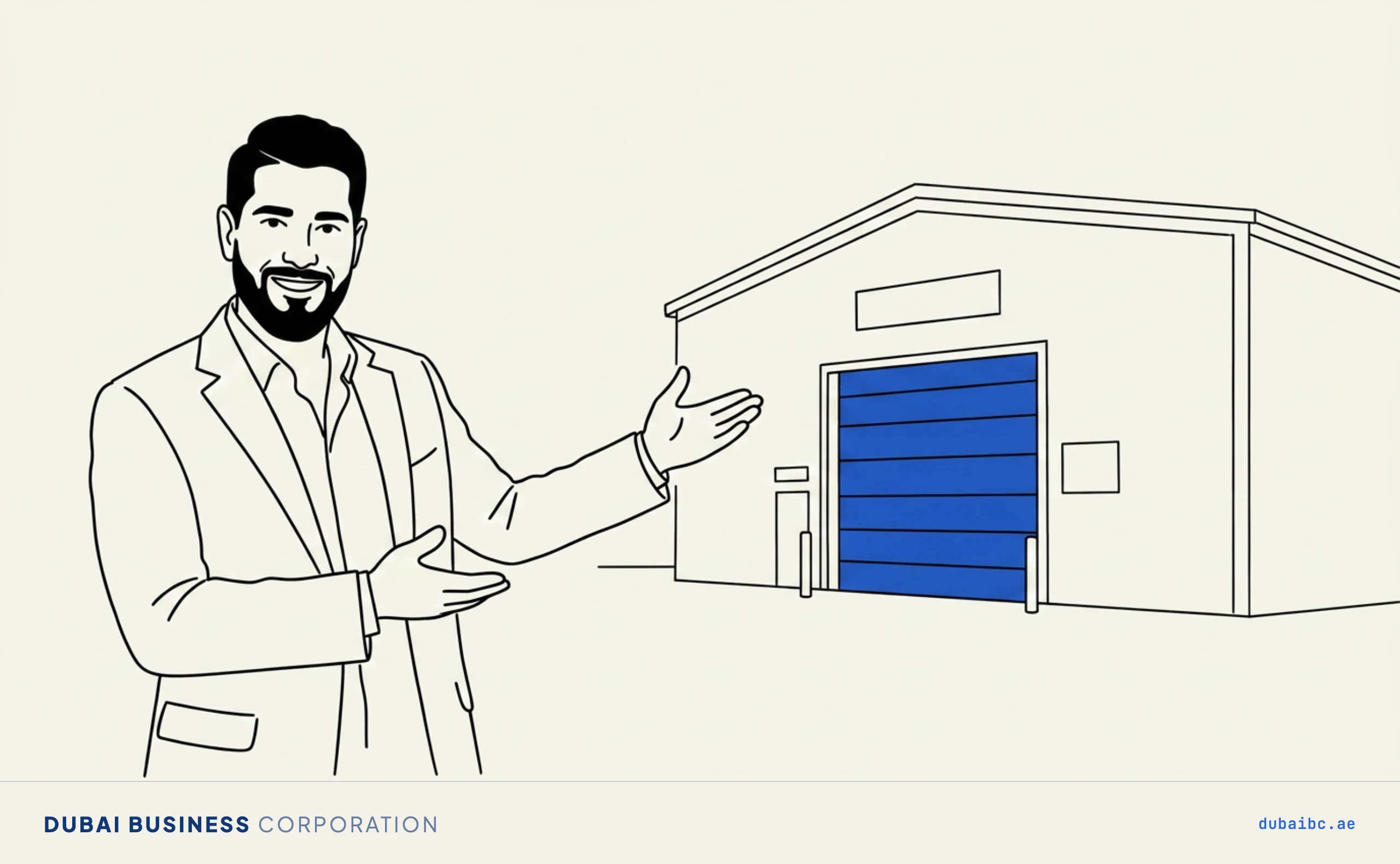 Ali points to a warehouse for storage.