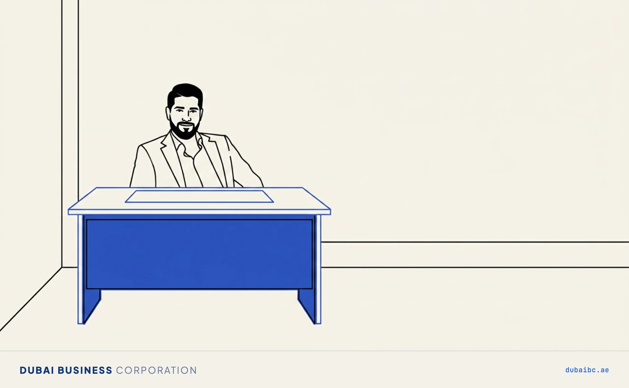 Ali alone at a desk, the sole establishment