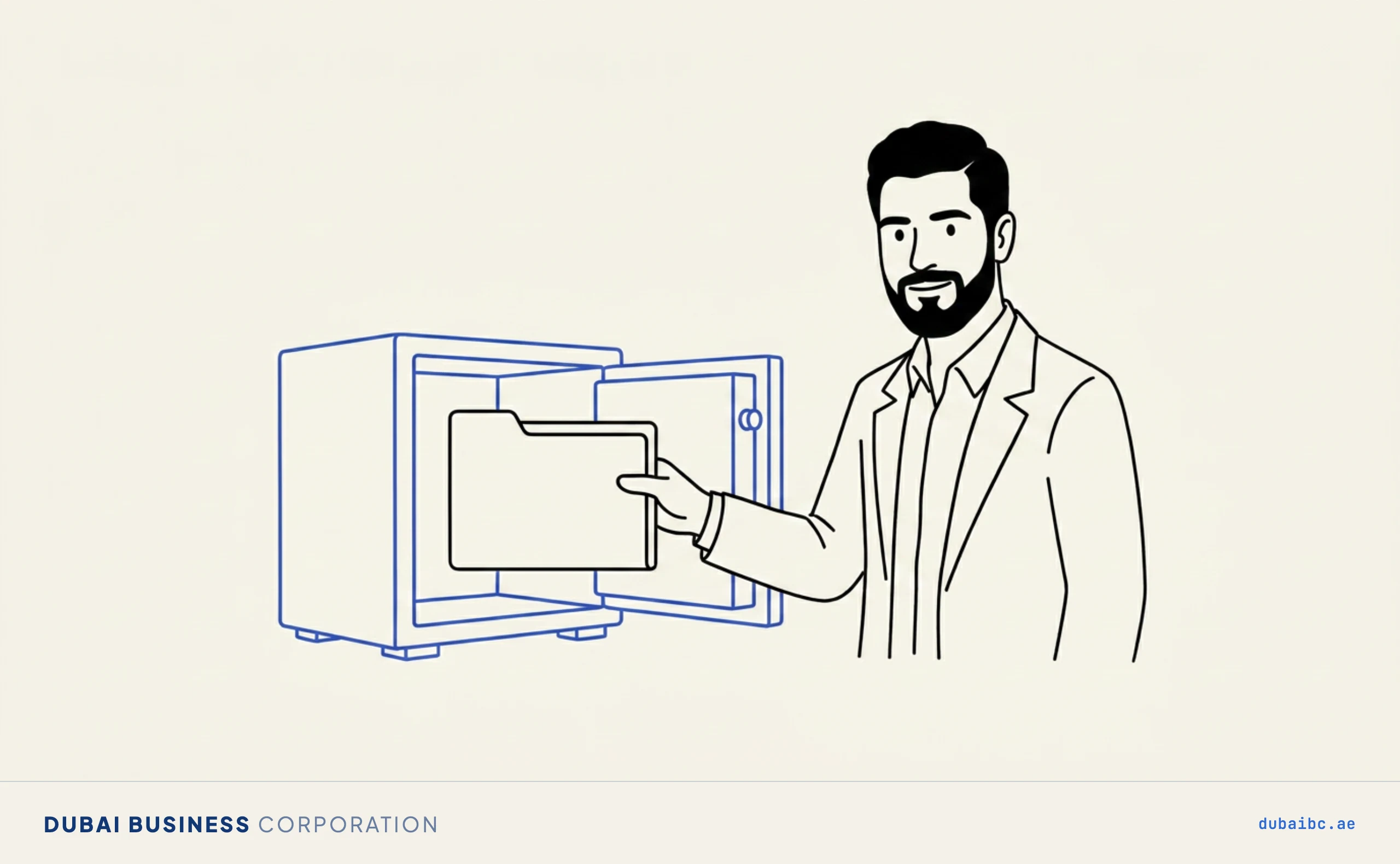 Ali using a safe, the UAE Pass document vault